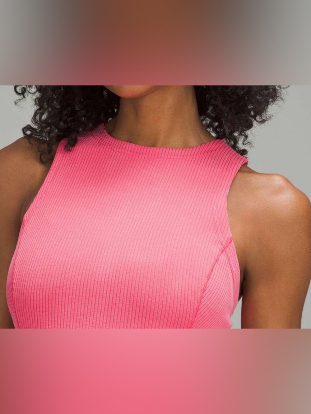 NWOT New Lululemon Ribbed Softstreme Slim-Fit Tank Dress Glaze Pink - Picture 4 of 9